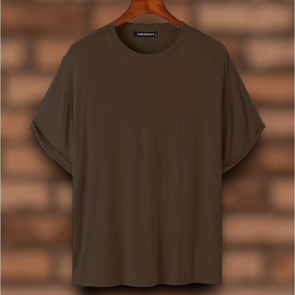 NWT - Men’s Casual Wear Short Sleeve Crew Neck Tee-Shirt (Hazelnut / Small)